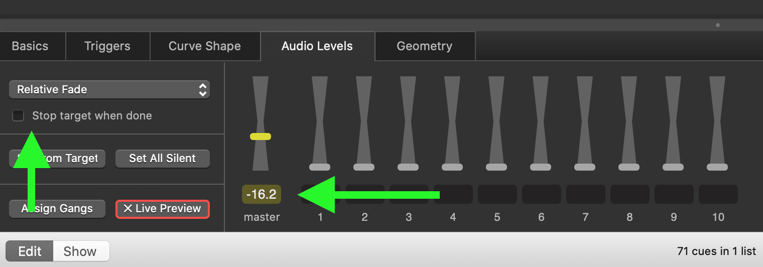 qlab fade in qlab fade in